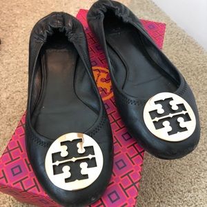 Tory Burch black Reva flats - size 9